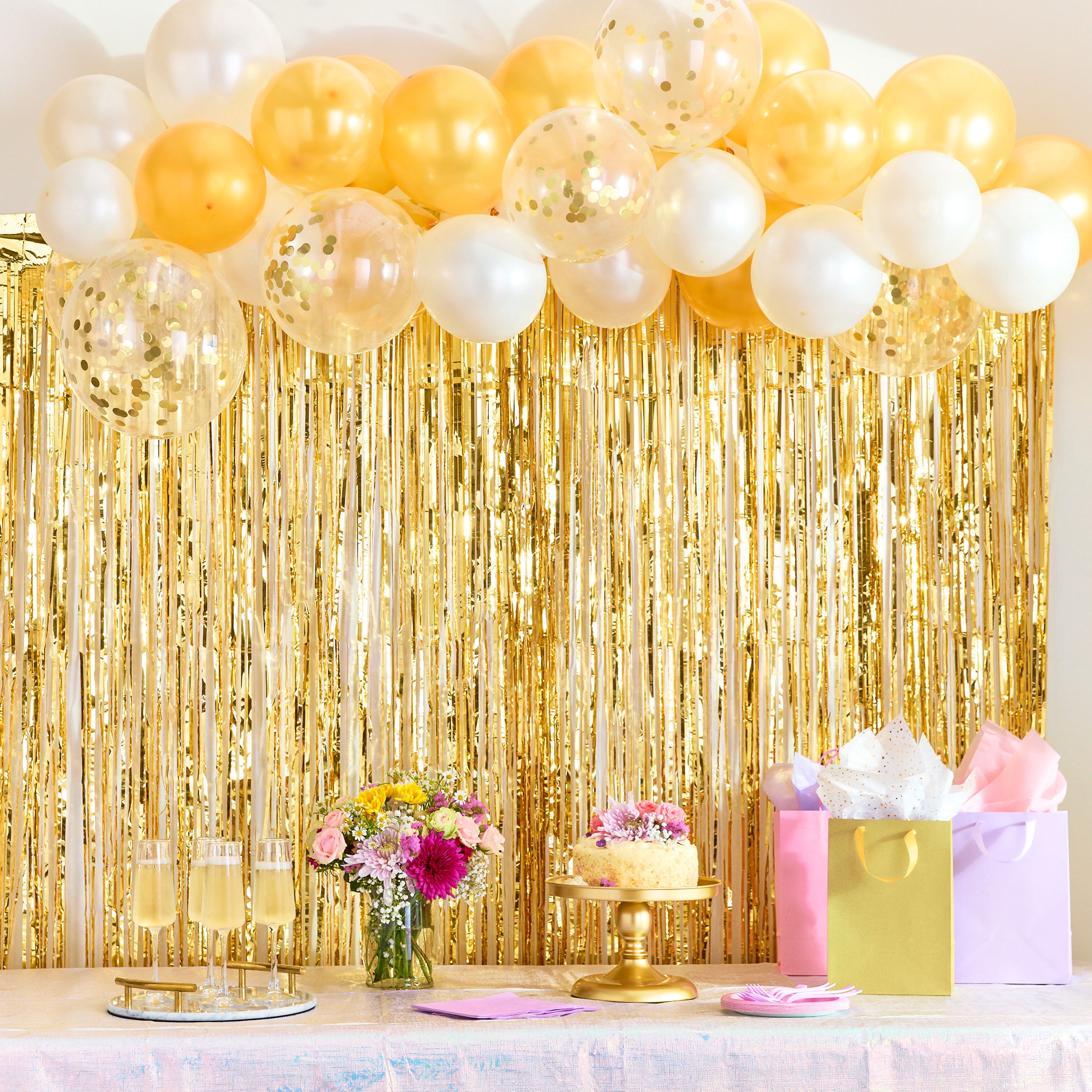 Gold/White Latex Balloon Garland and Fringe Kit, 36 Pieces, by Way To Celebrate