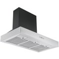thumbnail image 1 of Ancona Pro Hotte de Cuisinière Pyramidale Murale à Conduits de 36 Po en Noir et Acier Inoxydable, 1 of 7