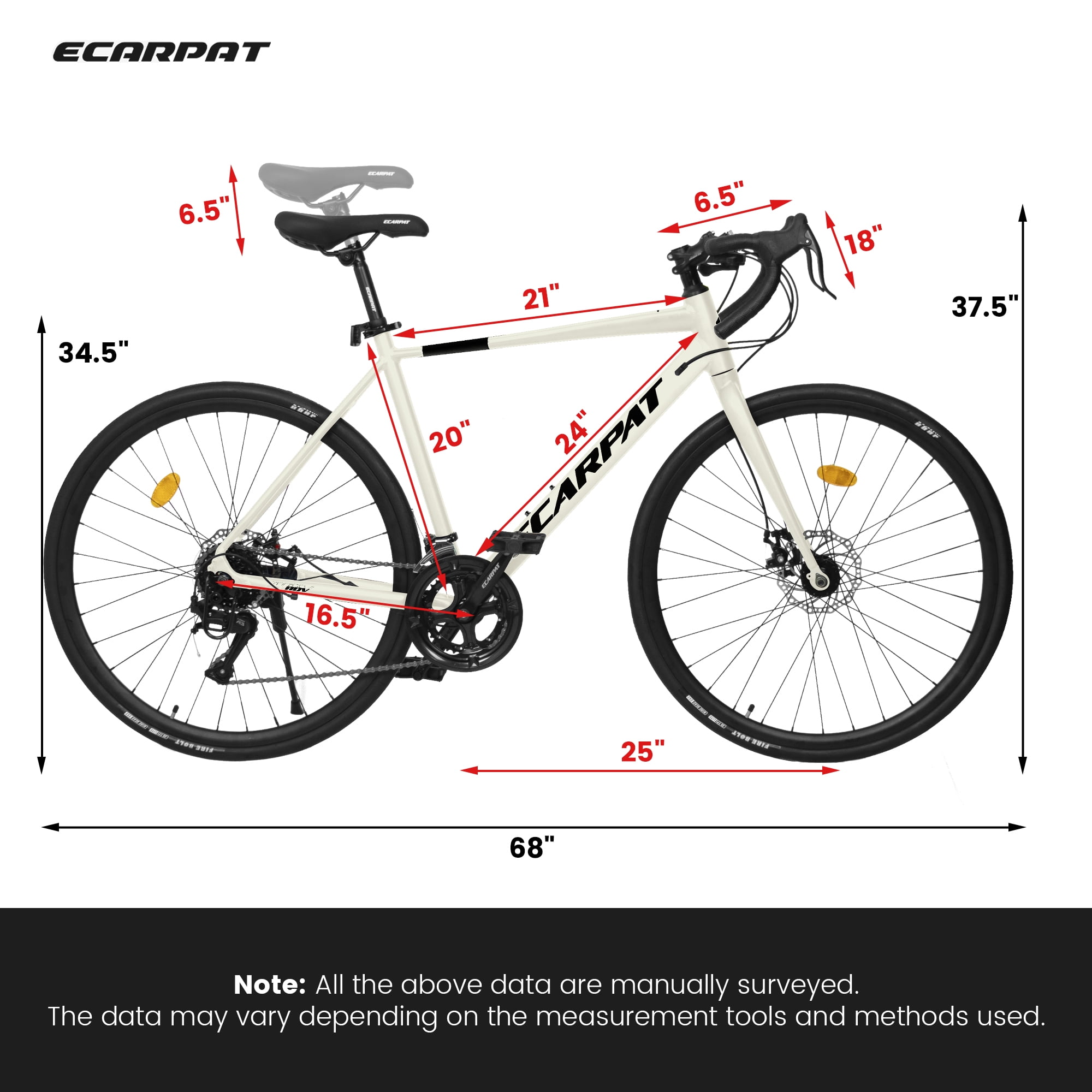 POVANLI  700C Road Bike for men women, 16-Speed Outdoor Bike Disc Brakes, Racing Bike Light Weight Aluminum Frame, City Commuting Road Bicycle L Size, Adults ages 14+, Gift(Cream)