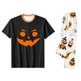 thumbnail image 4 of Matching Halloween Pajamas for Family Candy Witch Hat Short Sleeve Funny Pajamas Castle Skull Horror Wide Leg Pjs, Women:3XL, 4 of 7