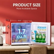 Upstreman 1.7 Cu.Ft. Retro Compact Refrigerator with Side Bottle Opener, Single Door Mini Fridge for Kitchen Office Apartment Dorm, Red FR17 PRO