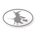 thumbnail image 1 of CafePress - Flying Witch On A Broom Euro Oval Sticker - Sticker (Oval), 1 of 1