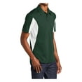 thumbnail image 4 of Mens Side Blocked Polyester Micropique Sport-Wick Polo Forest Green/ White X-Large, 4 of 7