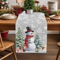 thumbnail image 5 of Christmas Table Runner Xmas Tree Snowman Table Runners Snowflake Grey Cotton Linen Dresser Scarf Kitchen Dining Table Decor for Christmas Holiday Party Decor 13x36 Inch, 5 of 9