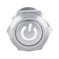 thumbnail image 2 of Interruptor de botón pulsador LED, interruptor de botón pulsador de alimentación LED de 12 mm Interruptor de botón pulsador momentáneo de latón para automóviles(Anillo de luz LED blanco), 2 of 3