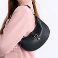 thumbnail image 7 of MKF Collection Neza Shoulder Women's Bag , Solid Vegan Leather Half Moon Top Handle Handbag by Mia K - Black, 7 of 7