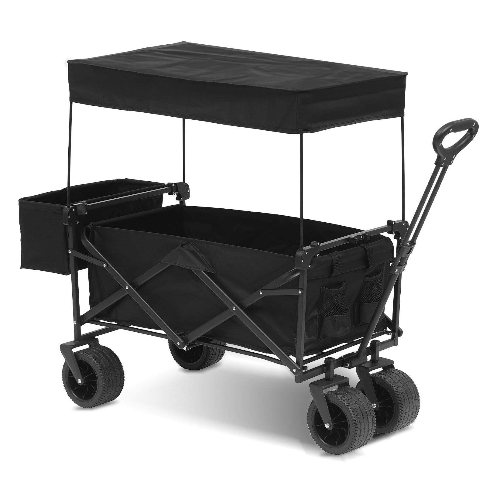 VIVOHOME 176 lbs. Capacity Collapsible Garden Cart in Black with 2