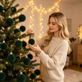 thumbnail image 5 of 42-Pack Velvet Christmas Ball Ornaments Set, Flocked Hanging Baubles, Assorted Sizes, Xmas Tree Holiday Decor, 5 of 8