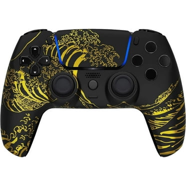 Custom Controllerzz Modded Wireless Custom Controller for PS5 - Compatible With All Shooting Games - Rapid Fire, Dropshot, Akimbo & More (Golden Waves)