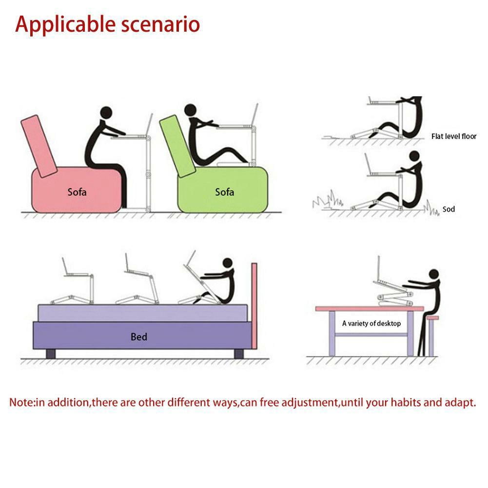 Adjustable Laptop Notebook Table Stand Tray Lazy Foldable Computer Desk Portable