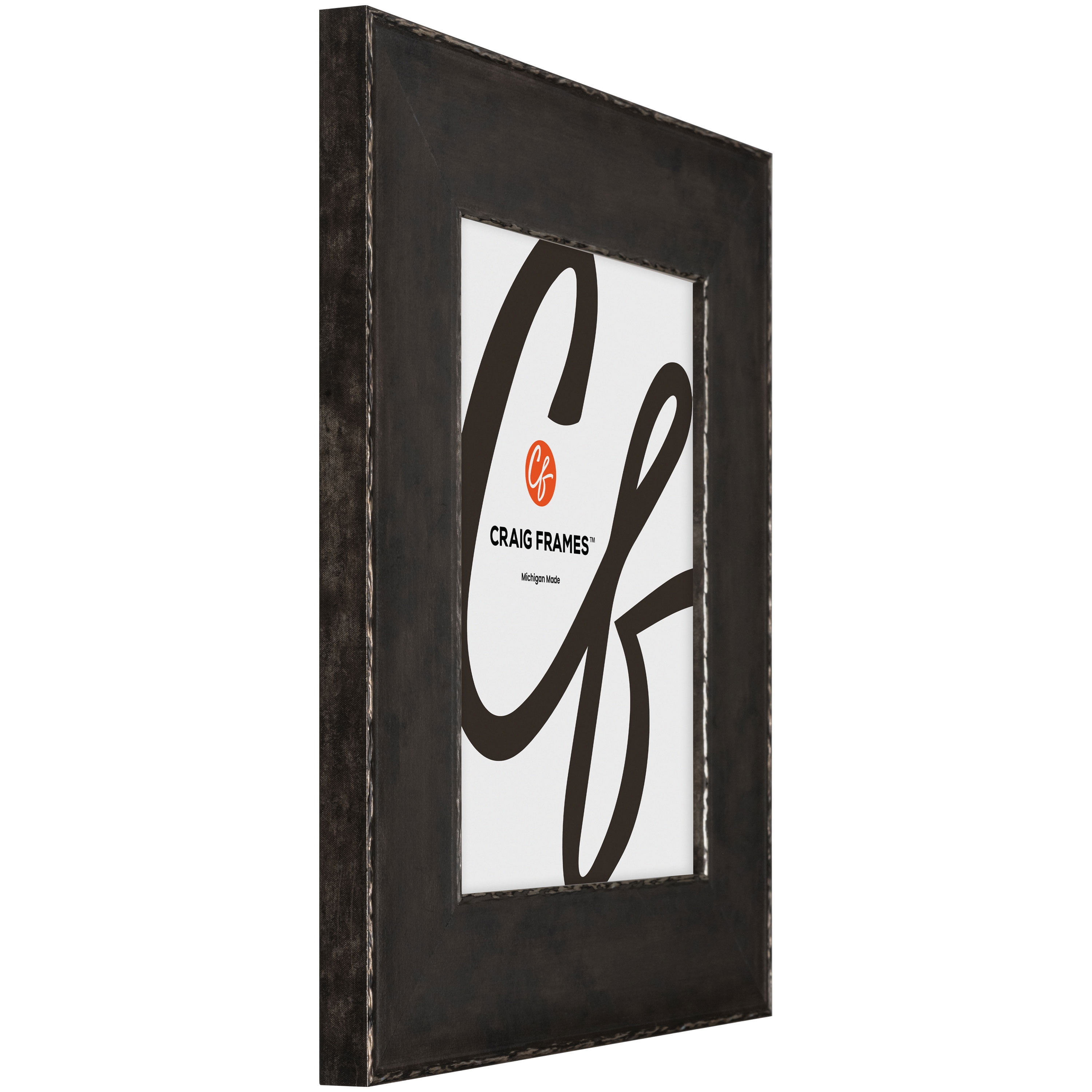 Craig Frames Starlight, 22x28 Picture Frame Matted for an 18x24 Photo, Noir Black