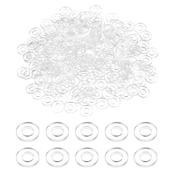 Uxcell 240Pcs M3 PVC Flat Washers 0.12" ID 0.24" OD 0.01" Thick Clear