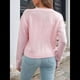 thumbnail image 4 of Suéteres Tipo Cárdigan para Mujer, de Punto Grueso, de Larga, con Cuello en V y Botones, para Otoño e Invierno Rosa L, 4 of 10