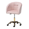 thumbnail image 6 of Baxton Studio Ravenna Contemporary Glam and Luxe Blush Pink Velvet Fabric and Gold Metal Swivel Office Chair, 6 of 14
