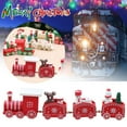 thumbnail image 2 of HCTSHG Wooden Train Christmas Ornament Decorations with Gingerbread Snowman Christmas Tree Figurine Mini Train Decor for Merry Christmas Home Table Xmas Gifts Noel Happy New Year Decortion, 2 of 9