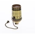 thumbnail image 4 of B&P Lamp® Heavy Turned Brass Socket With Antique Brass Finish, On/Off Pull Chain Function, Uno Thread Shell, 4 of 11
