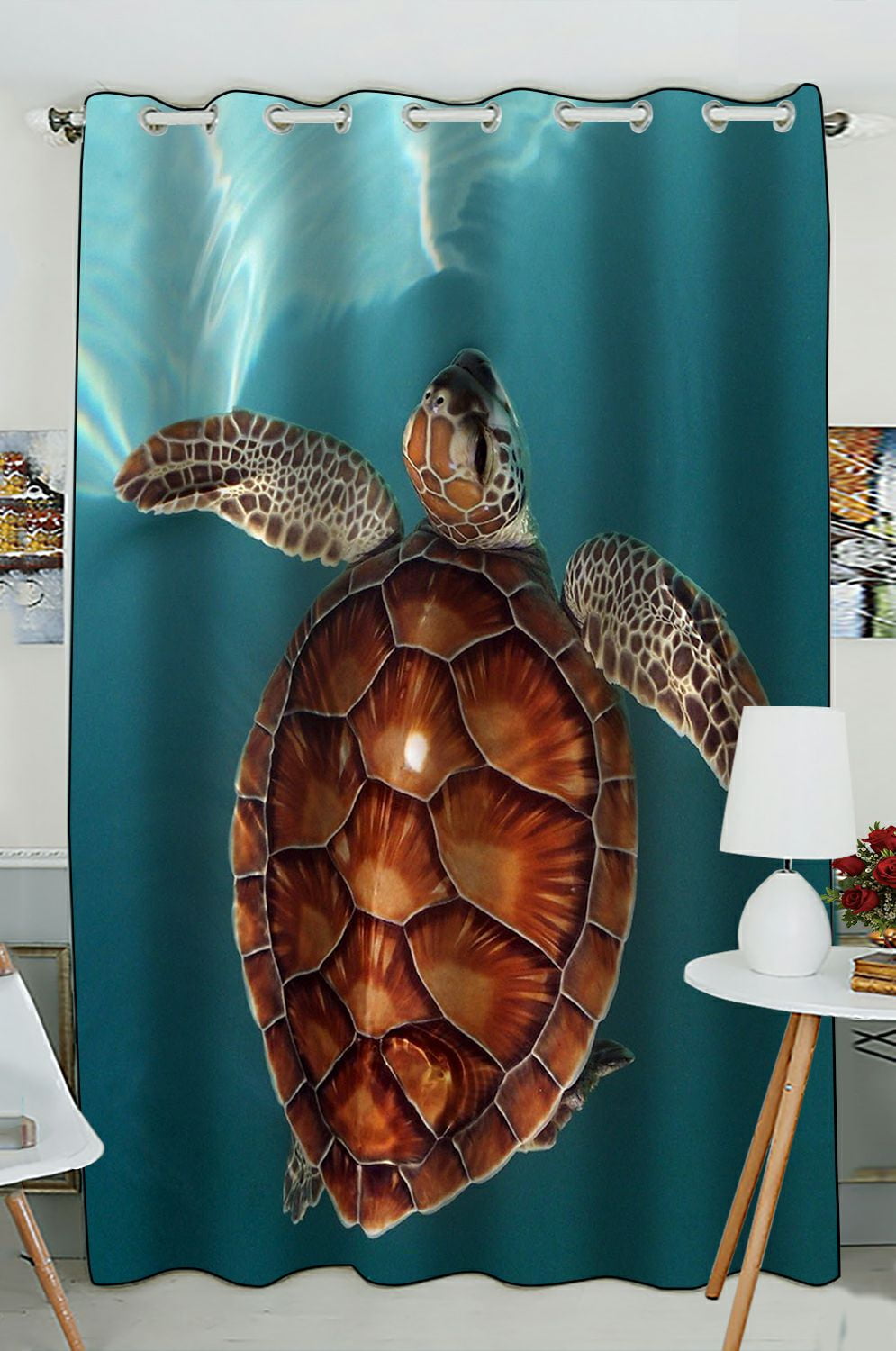 ZKGK Sea Turtle Window Curtain Drapery/Panels/Treatment For Living Room