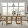 thumbnail image 4 of MAYEERTY Wood Oval Dining Table, Mid-Century Modern Dining Table with Rattan Legs, 79"x33.5"x30", Wood Color, 4 of 9