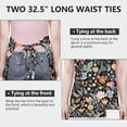 thumbnail image 6 of Pioneer Flower Floral Print Pattern Apron-Garden Aprons for Women with Pockets-Cotton Linen Waterproof Kitchen Cooking Gardening Aprons Adjustable for Kitchen,Cooking,BBQ and Salon 33x27 Inch, 6 of 7
