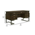 thumbnail image 5 of BenJara Mars 66 Inch Executive Desk with 6 Drawer, Mahogany Wood, Dark Brown, 5 of 5