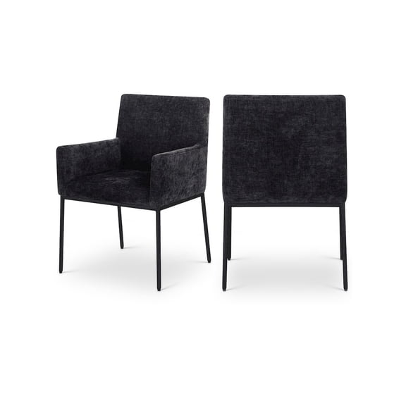 Meridian Furniture Reeves Black Chenille Fabric Dining Chair (Set of 2)