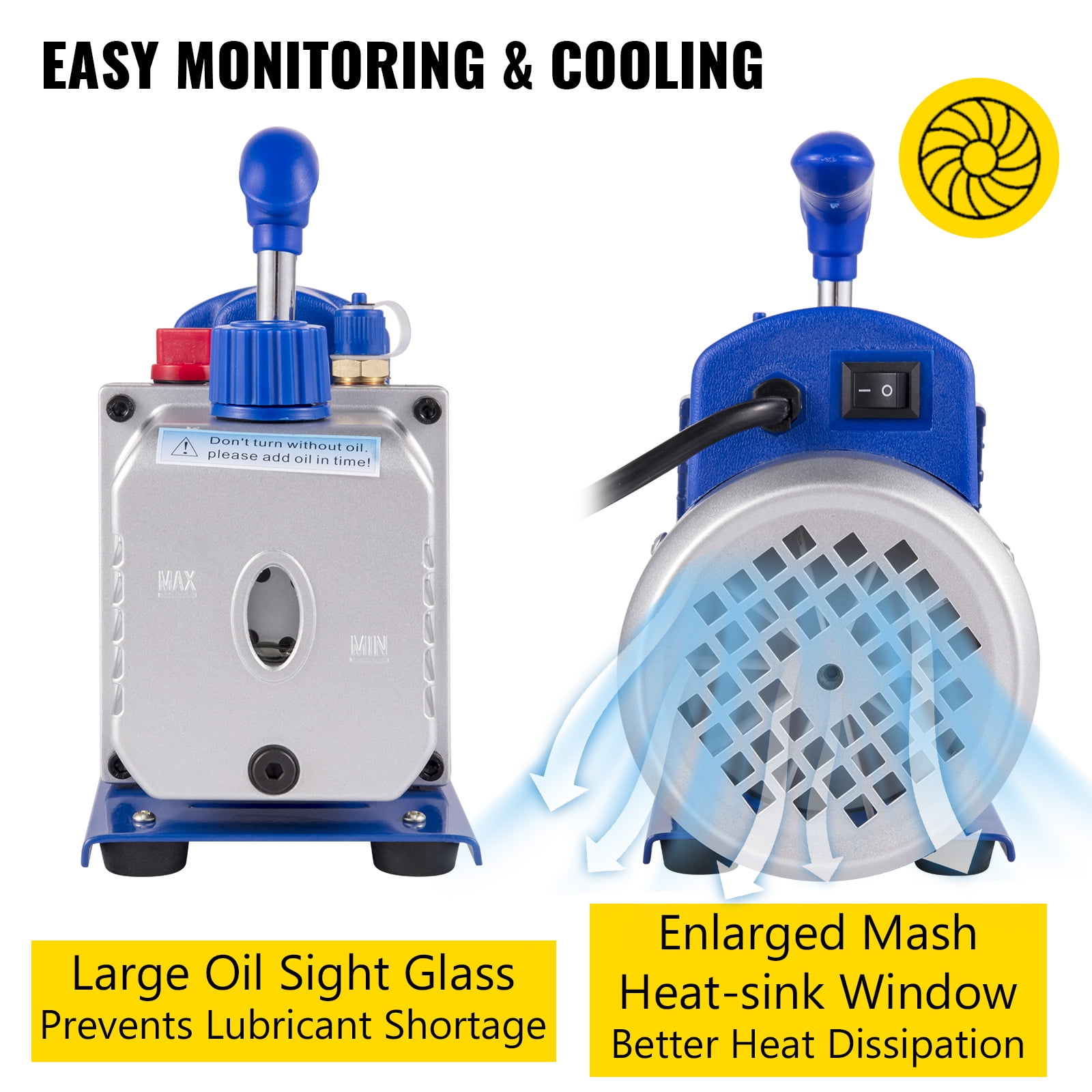 VEVOR Vacuum Chamber with Pump, 4CFM 1/3hp Vacuum Pump with High-Capacity 2 gallons Vacuum Chamber, Vacuum Pump Chamber Kit Vacuum Degassing Chamber Kit