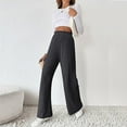 thumbnail image 2 of RYRJJ Womens Rib Knit Wide Leg Pants Elastic High Waist Casual Flowy Palazzo Sweater Pants Warm Soft Lounge Baggy Pajamas Trousers(Dark Gray,XXL), 2 of 6