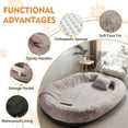 thumbnail image 3 of Human Dog Bed for Adults and Pets,71"x45"x14" Human Size Dog Bed for People,Washable Faux Fur Cover,Orthopedic Dogs Bean Bag with Blanket and Pillow,Camel, 3 of 15