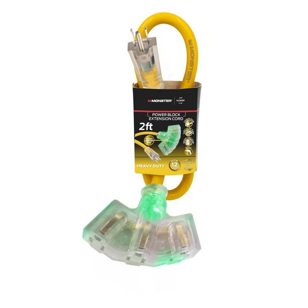 Cable de extensión Monster Just Power It Up Outdoor 60 cm amarillo