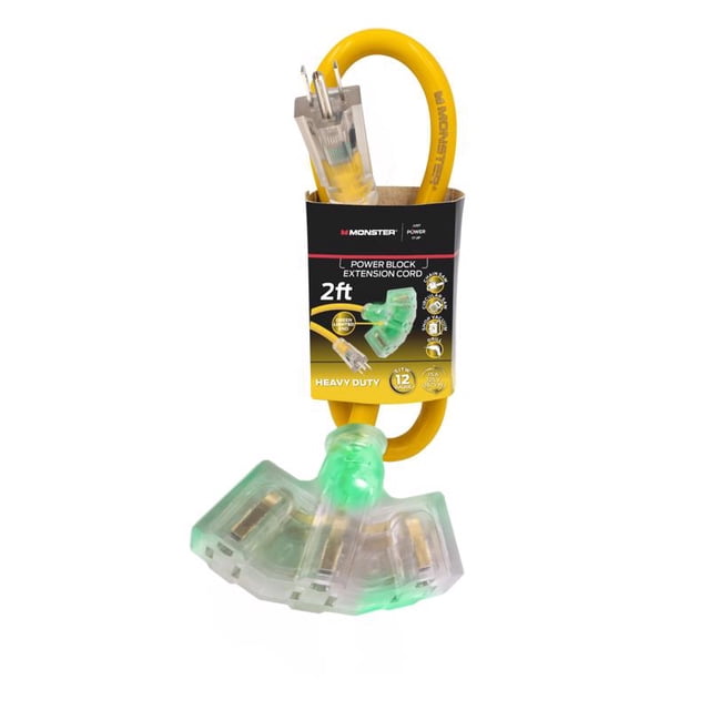 Cable de extensión Monster Just Power It Up Outdoor 60 cm amarillo