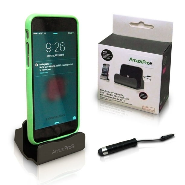 AmaziPro8 iPhone Charger Docking Station+ Stylus + Dust Plug, Best USB
