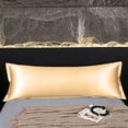 thumbnail image 6 of Satin Waterproof Long Body Pillowcase 48x18 Inch, Soft Ice Silk Pillow Cover with Protective Layer, Liquid-Proof Sleeping Pillowcase for Bedroom, Dark Blue, 6 of 6
