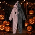 thumbnail image 5 of Pink Adult Hooded Pumpkin Plush Onesie Pajamas, Funny Onsies Halloween Costume Polyester Unisex 3D Hooded Jumpsuit, Side Pockets, Flannel Fabric, Soft and Cozy, Zipper Hip, Perfect for Theme Party S, 5 of 5
