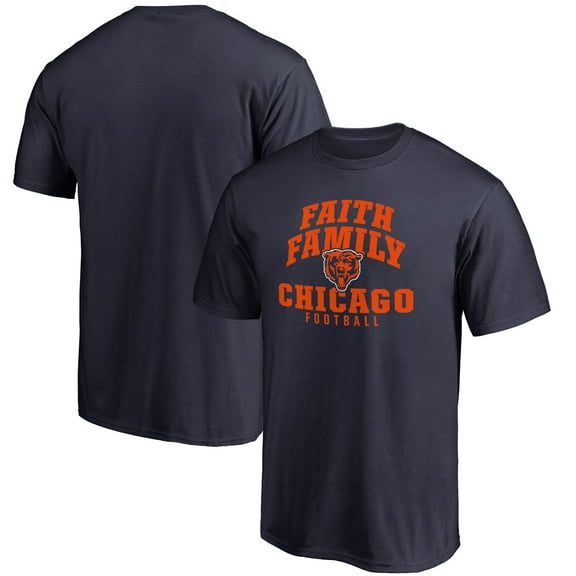 Men's Navy Chicago Bears Faith Family T-Shirt
