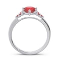 thumbnail image 4 of Diamond-Capitals 2.15 Carat New Round Cut Red Ruby Gemstone Womens Ring for Wedding and Engagement 14K White Gold Size 11, 4 of 7