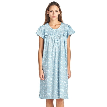 

Casual Nights Women s Short Sleeve Floral And Lace Nightgown