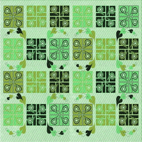 Ahgly Company Indoor Square Patterned Green Pepper Green Area Rugs, 4' Square