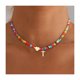 thumbnail image 1 of Gargantilla de cuentas para mujer, collar de cuentas de colores, collar con colgante inicial, gargantilla con inicial de corazón, regalo de cumpleaños para niñas, esposas y novias., 1 of 8
