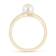 thumbnail image 2 of ANGARA Freshwater Cultured Pearl Ring with Bypass Shank in 14K Yellow Gold for Women | June Birthstone, Birthday, Anniversary, Jewelry Gift for Women | Pearl Ring, 2 of 9