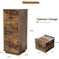 thumbnail image 3 of HYJY 3 Drawer File Cabinet with Lock, Home Office Filing Organizer, for Letter Size File Folder Storage, Wood Tall Vertical Filing Cabinet, Printer Stand, Archivador (Rustic Brown), 3 of 18