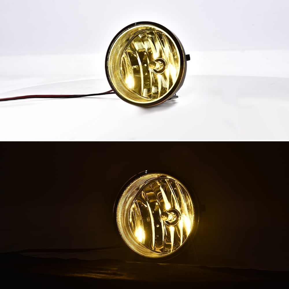PIT66 Pair Fog Lights Assembly Fit for 2005-2011 Toyota Tacoma/2004-2006 Toyota Solara/2008-2015 Toyota Sequoia/2007-2013 Toyota Tundra Bumper Fog Lamps w/Bulb/Switch Yellow Lens