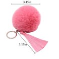 thumbnail image 2 of Pom Pom Keychain Bohemian Faux Fur Ball Keychain Pompom Tassel Charm Bag Pendant, 2 of 10