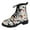 White, variant on Bmisegm Leopard Boots for Women Fashion Women Square Heels Lace up Short Booties Cartoon Prints Round Toe Shoes Boots for Women White 7