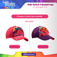thumbnail image 5 of Universal Trolls 2 pack Baseball Cap for Girls, Kids Baseball Cap Ages 3-6, 5 of 7
