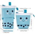 thumbnail image 2 of CHLUA Boba Milk Tea Plastic Pencil Case with Stand, Multicolor, 2 of 4