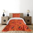 thumbnail image 3 of Ambesonne Orange Quilted Coverlet 2 Pcs, Poppy Flower Romance, Twin Size, Burnt Orange Yellow, 3 of 4