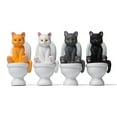 thumbnail image 7 of UDIYO Cat Figures High Simulation Vivid Expression Decoration Accessories Toilet Sitting Miniature Cat Animal Model Toy for Kids, 7 of 7
