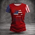 thumbnail image 5 of Women's 250th Anniversary USA Shirt Independence Day Top 4th of July Shirts America 250 Merchandise Crew Neck Flag Graphic Tee, 5 of 6