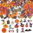 thumbnail image 1 of 100Pcs Halloween Buttons for Crafts, Halloween Pumpkin Skull Ghost Witch Bat Shaped Fall Wooden Sewing Buttons for Craft, 1 of 5