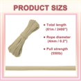 thumbnail image 2 of Uxcell 550lb Paracord Rope 200ft, 4mm Tent Rope, 7-Strand Core Heavy Duty Cord for Outdoor Use Khaki, 2 of 6